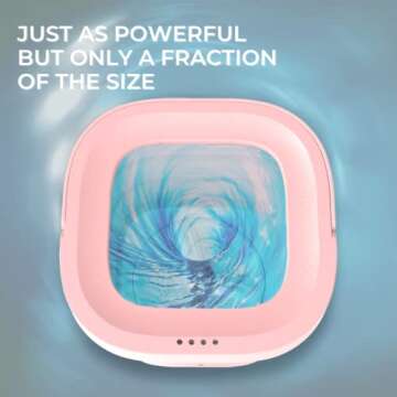 BLOOMBY Mini Portable Washing Machine & Dryer - Convenient 2-in-1 Portable Energy Saving Clothing Washer - For Small Delicates, Underwear, Socks & Baby Clothes (Grey/White)