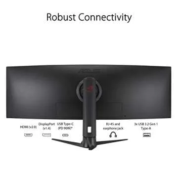 ASUS ROG Strix 49” Ultra-wide Curved HDR Gaming Monitor (XG49WCR) - Dual QHD 32:9 (5120 x 1440), 165Hz, Extreme Low Motion Blur Sync, USB-C, RJ45, DisplayHDR400, 90% DCI-P3, Dual Input-KVM Switch