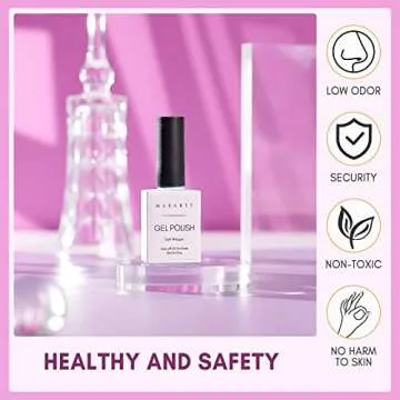 Makartt Gel Nail Polish 15ml, Natural Nude Jelly Pink Glitter, Soak Off UV/LED Gel for DIY Manicure & Nail Art Designs, Home & Salon Use - Soft Whisper