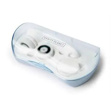 Vanity Planet Facial Cleansing Brush Ultimate Skin Spa with 3 Interchangeable Face Brushes for Cleansing, Exfoliating and Silicone Brush, Protective Case, Cordless, Water Resistant (Bombshell Blue)
