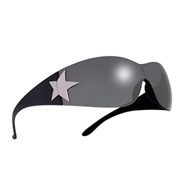 Rimless Y2K Sunglasses - Oversized Trendy Shield Sunglasses for All