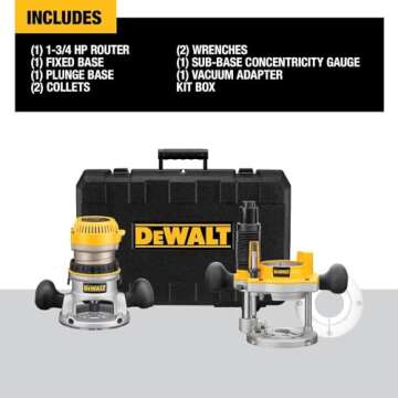 DEWALT Router, Fixed/Plunge Base Combo Kit, 11-Amp, 1-3/4 HP, (DW616PK)