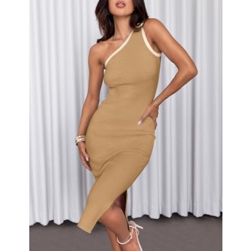 ZESICA Women's Elegant One Shoulder Bodycon Dress