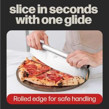 Pizza Cutter Rocker Blade Knife By Hans Grill | 14" Large Japanese Slicer Grade Sharp Stainless Steel Rocking Pizza Knife Cutter | Professional Nonstick Pizza With Cover For Kitchen Accessories
