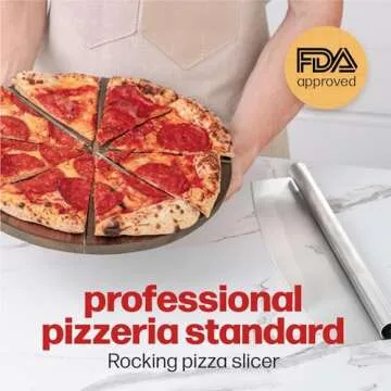 Pizza Cutter Rocker Blade Knife By Hans Grill | 14" Large Japanese Slicer Grade Sharp Stainless Steel Rocking Pizza Knife Cutter | Professional Nonstick Pizza With Cover For Kitchen Accessories