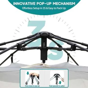 Chihee Camping Tents Pop-Up Stand-up Tent, Family Cabin Tent with Awning Porch 4-Person Outdoor Tent...