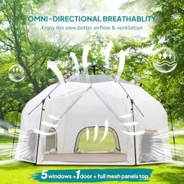 Chihee Camping Tents Pop-Up Stand-up Tent, Family Cabin Tent with Awning Porch 4-Person Outdoor Tent with Screen Room Large Capacity, Waterproof and Windproof, Easy Setup,Traveling Hiking Picnic