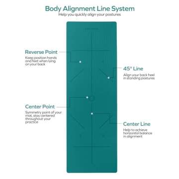 Ewedoos Yoga Mat Eco-Friendly TPE Anti-Tear Non-Slip Yoga Mat with Alignment Marks for Home and Hot ...