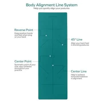 Ewedoos Yoga Mat Eco-Friendly TPE Anti-Tear Non-Slip Yoga Mat with Alignment Marks for Home and Hot ...