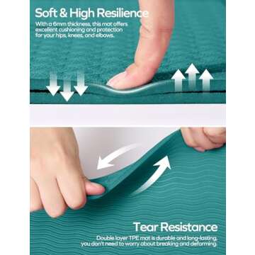 Ewedoos Eco-Friendly Non-Slip Yoga Mat with Alignment Marks