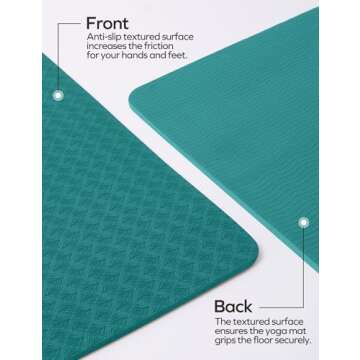 Ewedoos Eco-Friendly Non-Slip Yoga Mat with Alignment Marks