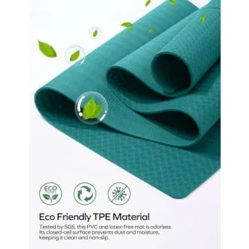 Ewedoos Eco-Friendly Non-Slip Yoga Mat with Alignment Marks