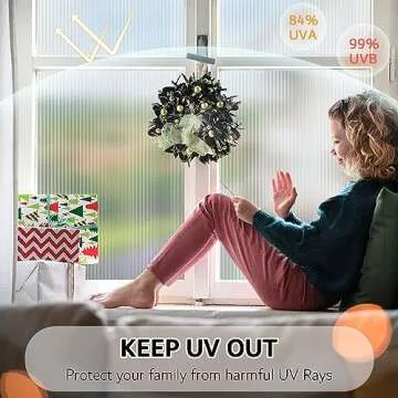 VELIMAX Reeded Glass Privacy Film, Frosted Window Vinyl, 3D Decorative Window Decals Non Adhesive for Bathroom, Living Room 17.7x78.7 inches