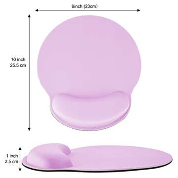 Ceavmlsr Ergonomic Office Pink-Purple Mouse Pad with Wrist Support for Computer, Small Cute Mouse Pad with Wrist Rest Support Mousepad Mat for Laptop & Desk (Pink-Purple)