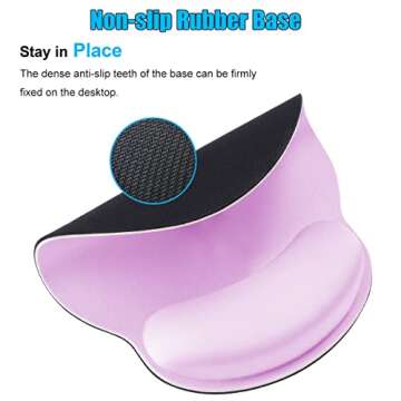 Ceavmlsr Ergonomic Office Pink-Purple Mouse Pad with Wrist Support for Computer, Small Cute Mouse Pad with Wrist Rest Support Mousepad Mat for Laptop & Desk (Pink-Purple)