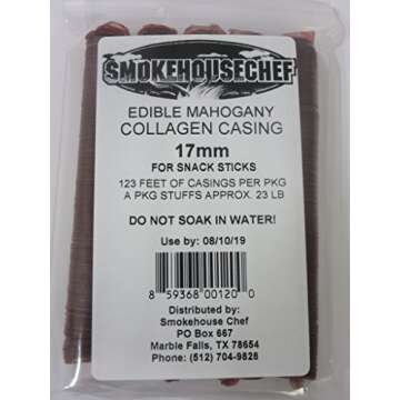 17 mm SLIM snack stick casings for homemade snack Slim Jim sausage. Just add beef, venison, pork etc...