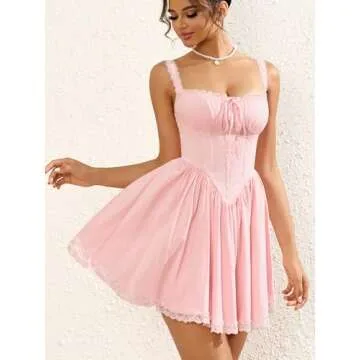 Stylish Mini Dress with Lace Detail for Summer