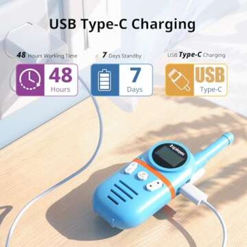 Inspireyes Kids Walkie Talkies Rechargeable 48 Hrs 3 Miles