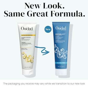 Ouidad Moisture Lock Hair Mask, 7.8 fl oz, Ultra-Nourishing Intense Frizz Control Curly Hair Mask with Macadamia Nut Oil, Olive Oil, Helps Repair, Detangle, Restore Softness & Hydrate, All Curl Types