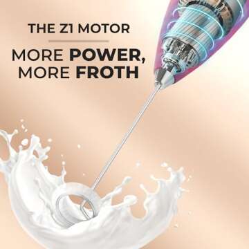 Zulay Powerful Milk Frother for Coffee with Upgraded Titanium Motor - Handheld Frother Electric Whisk, Milk Foamer, Mini Mixer and Coffee Blender Frother for Latte, Matcha, No Stand - Dragon Fruit