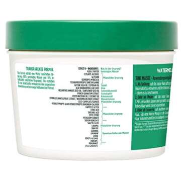 Garnier Hair Mask, Watermelon Hairfood, Moisturising 3-in-1 Mask, Gently Detangles Fine Hair and Gives Unrivalled Shine, Fructis, 390 ml