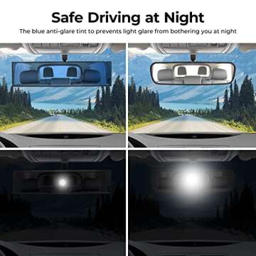 JoyTutus 11.81" Rear View Mirror - Universal Wide Angle Design