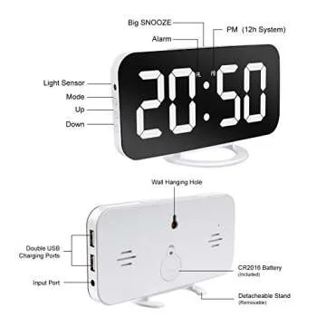 Lamisola Modern Digital Clock with Adjustable Brightness