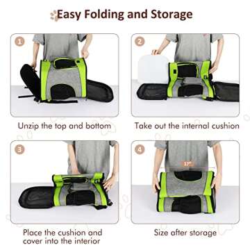 Tirrinia Pet Backpack Carrier for Small Cats & Dogs | Two-Sided Entry Airline-Approved, Padded Back Support Travel Carriers for Hiking, Walking, Cycling & Outdoor