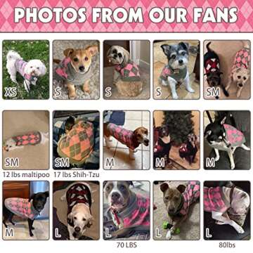 PAWCHIE Classic Dog Sweater Knit Turtleneck, Plaid Knitwear Sweaters, Warm Clothes for Medium Dogs