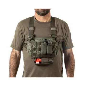 5.11 Tactical Skyweight Survival Chest Pack - 2-Liter Capacity, Adjustable Harness, Ambidextrous CCW Compartment - Sage Green, 1 SZ, Style 56769