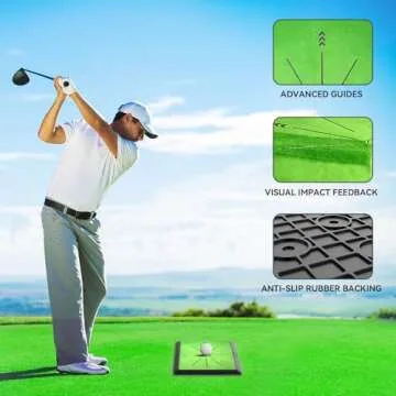 COSPORTIC Golf Hitting Mat, Golf Training Mat for Swing Path Feedback Detection Batting,Extra Replaceable Golf Practice Mat 16"x12", Golf Gifts for Men Women for Home Indoor Outdoor