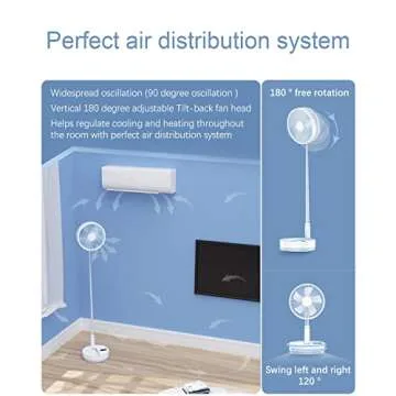 UN UNITEDTIME Portable Foldable Fan with Remote Control