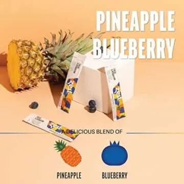 Zest Caffeine, L-Theanine, & Alpha GPC - Focus & Electrolyte Hydration Powder - Pineapple Blueberry - Mix w/Water - 14 Packets - Nootropic Brain Booster Supplement Drink - Low Sugar Liquid Enhancer