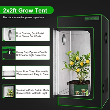 MELONFARM Indoor Grow Tent for Plant Growth and Gardening