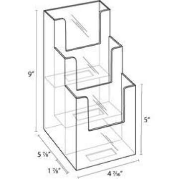 Dazzling Displays 3-Tier 4 x 9 Tri-Fold Brochure Holder