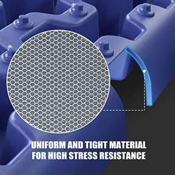 IKURAM Recovery Boards Traction Tracks Mat, 2 Pcs Traction Boards Offroad with Bag for 4X4 Jeep Off-Road Mud, Sand, Snow Traction Ladder, Track Tire Ladder, Tire Traction Tool