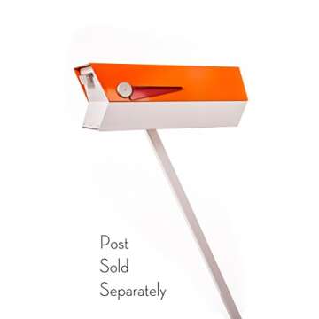 modbox USA Mid-Century Curbside Mailbox in Orange/White