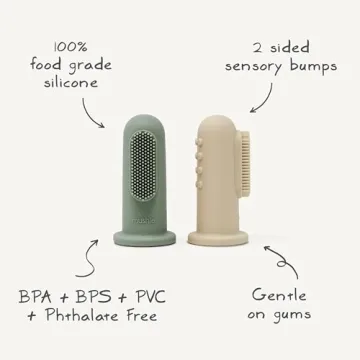 mushie Baby Finger Toothbrush 2-Pack for Gentle Oral Care
