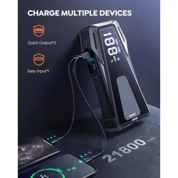 3000A Car Battery Jump Starter with Smart Cables