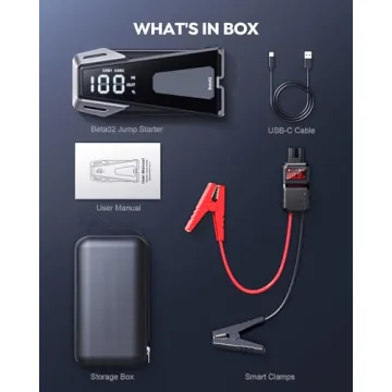 3000A Car Battery Jump Starter with Smart Cables