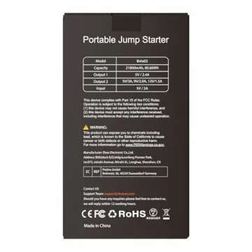 3000A Car Battery Jump Starter with Smart Cables