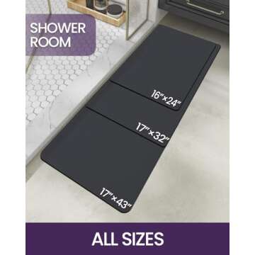 DEXI Ultra Absorbent Bath Mat, Quick Dry Bathroom Rug, Thin Non Slip Carpet for Shower Sink Bathtub ...