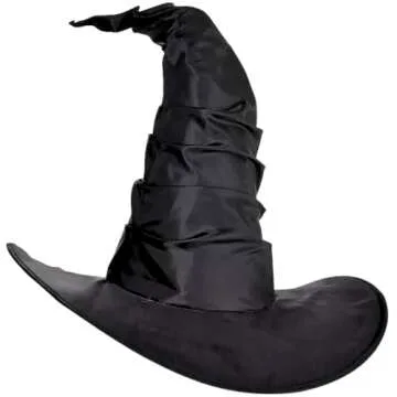 Bewitching Black Crooked Witch Hat - Standard Size (Pack of 1) - One-Of-A-Kind Design, Perfect for H...