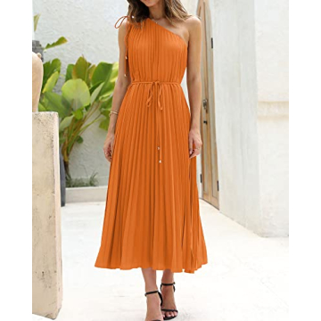 BTFBM Women's One Shoulder Maxi Dress for Summer Events