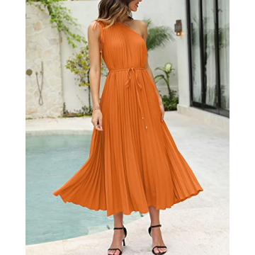 BTFBM Women's One Shoulder Maxi Dress for Summer Events
