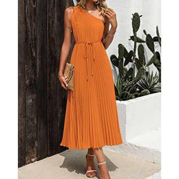 BTFBM Women's One Shoulder Maxi Dress for Summer Events