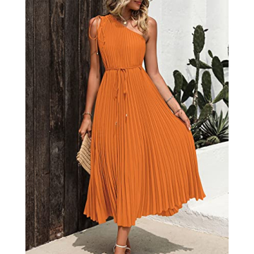 BTFBM Women's One Shoulder Maxi Dress for Summer Events