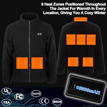 Heated Jackets for Women with Battery Pack Included, Womens Heated Jacket with Detachable Hood, Flee...