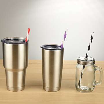 Dakoufish 12 Pack 9 Inch Reusable Plastic Drinking Straws