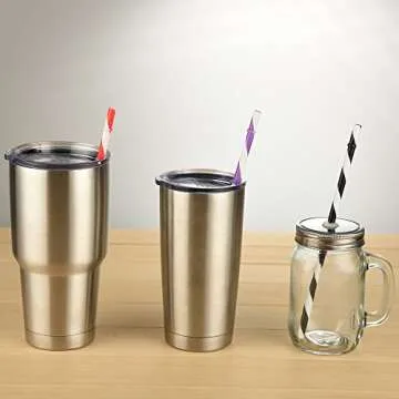 Dakoufish 12 Pack 9 Inch Reusable Plastic Drinking Straws